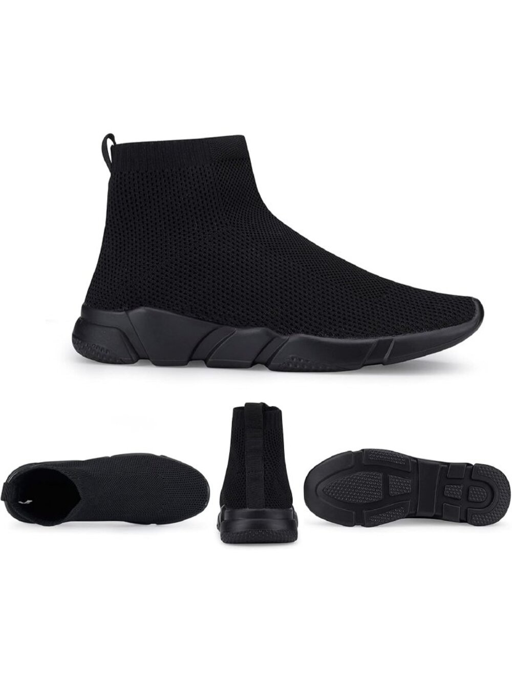 🆕Men's All Black Mesh Running Comfortable Lightweight Breathable Walking Shoes - Picture 3 of 6